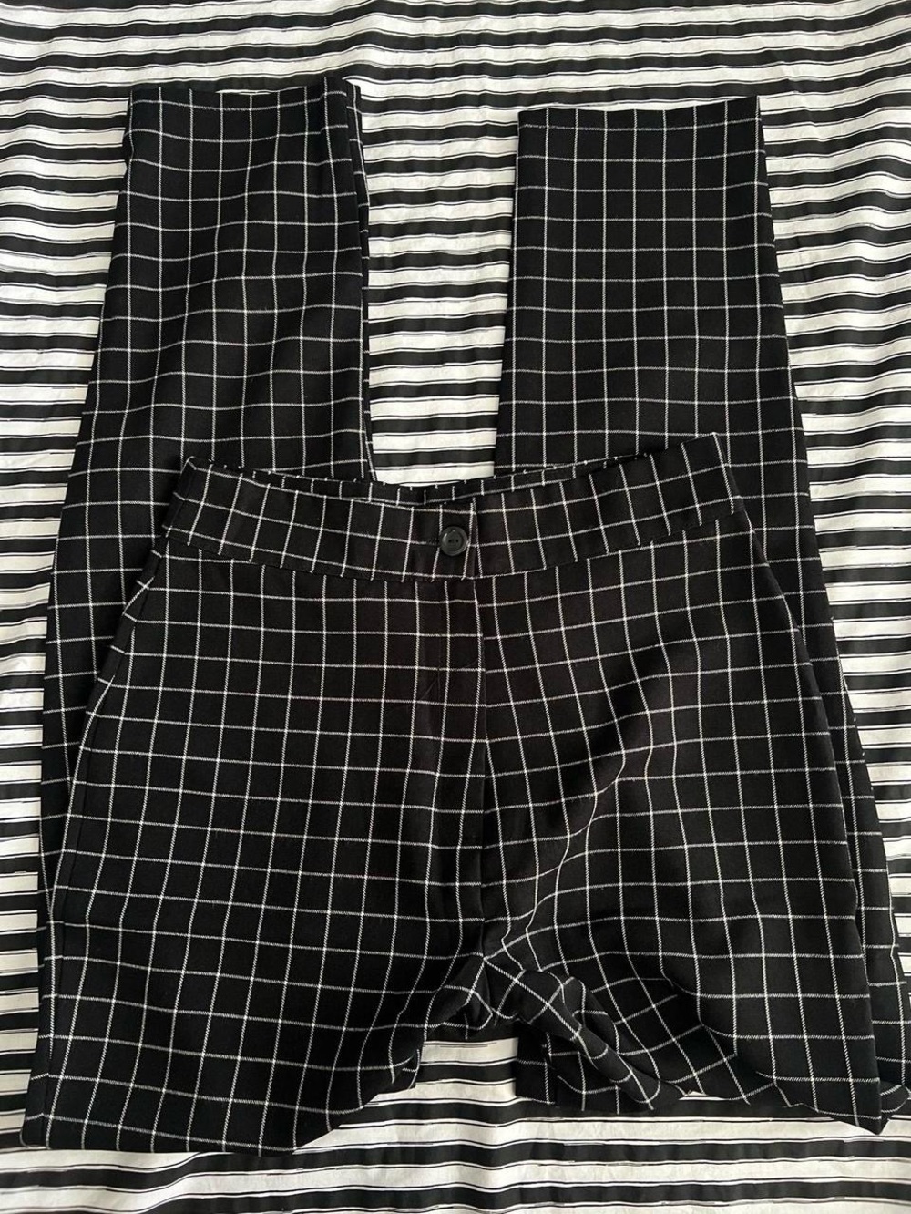 Black Windowpane grid Dress Pants